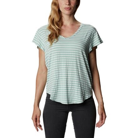 Columbia - Essential Elements Relaxed Short-Sleeve T-Shirt - Women's - Aqua Tone Space Dye Stripe