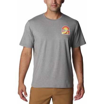 Columbia - Sun Trek Short-Sleeve Graphic T-Shirt - Men's - City Grey Heather/Suntrek Trails Chest