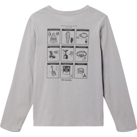 Columbia - Dobson Pass Long-Sleeve Graphic T-Shirt - Kids' - Columbia Grey/Outdoor Fun Icons