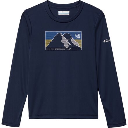 Columbia - Grizzly Peak Long-Sleeve Graphic T-Shirt - Kids' - Collegiate Navy/Line Scape