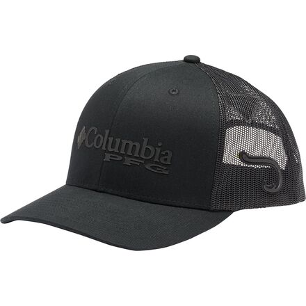 Columbia - PFG Logo Mid Mesh Snap Back Hat - Black/Hook