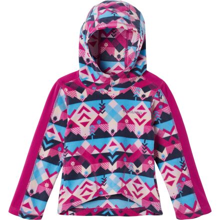 Columbia - Glacial Hoodie - Toddler Girls' - Nocturnal Checkpoint/Wild Fuchsia
