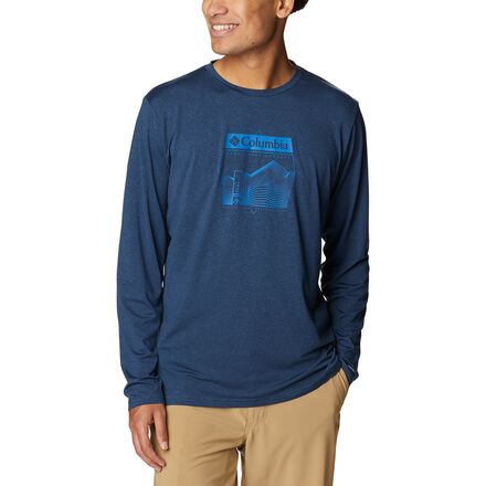 Columbia - Tech Trail Graphic Long-Sleeve Shirt - Men's - Collegiate Navy Heather/Elevated