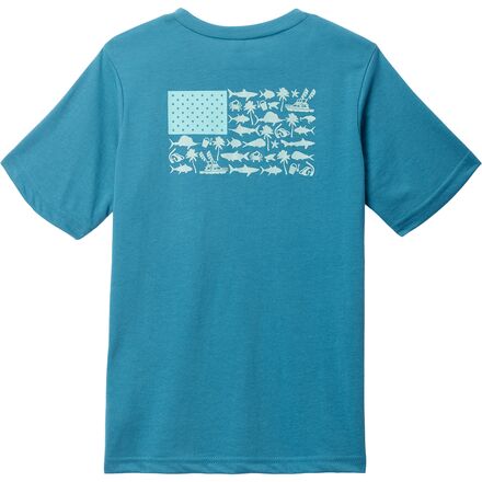 Columbia - PFG Short-Sleeve Graphic T-Shirt - Toddler Boys' - Canyon Blue/Pfg Boys Fish Flag Graphic