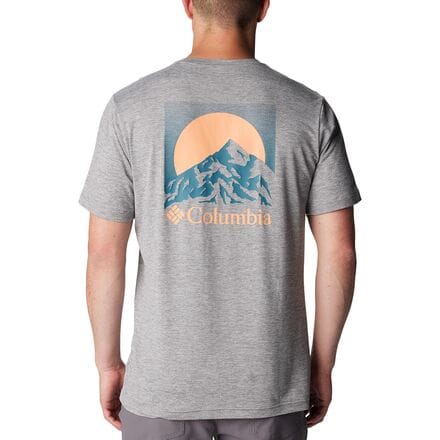 Columbia - Kwick Hike Back Graphic T-Shirt - Men's - Boulder Heather/Moonscape