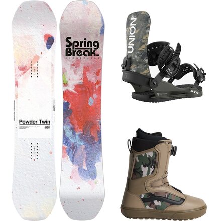 Spring Break Powder Twin Snowboard + STR Binding + Aura OG