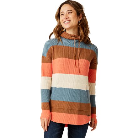 Carve Designs - Rockvale Sweater - Women's - Coral Bold Stripe