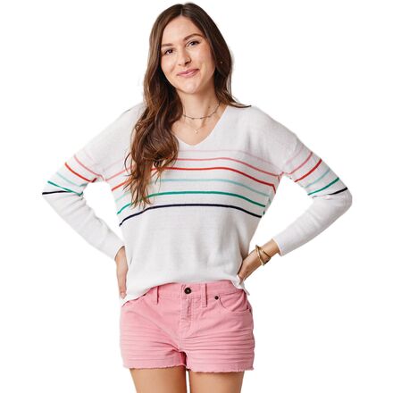 Carve Designs - Zella Pullover Sweater - Women's - Cloud Stripe