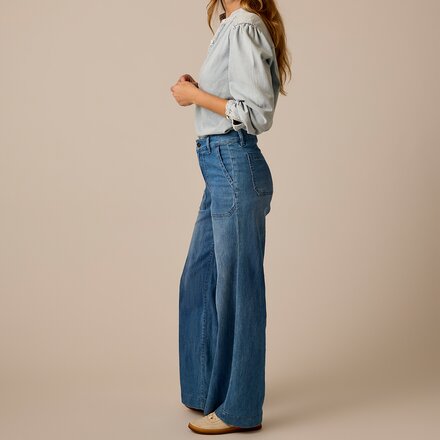 Carve Designs - Farrah Lightweight Denim Wide Leg Pant - Women's