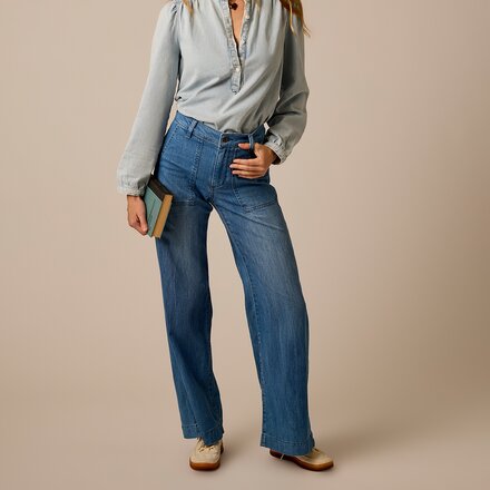 Carve Designs - Farrah Lightweight Denim Wide Leg Pant - Women's