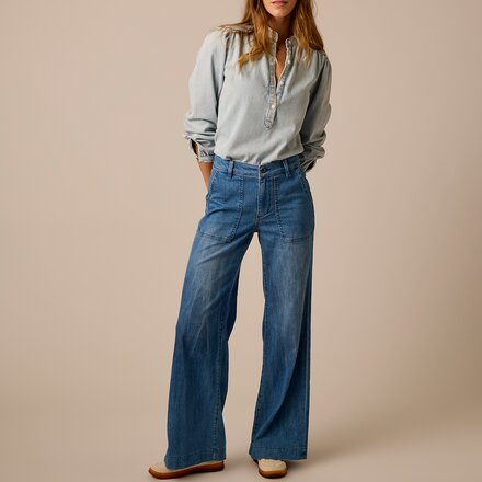 Carve Designs - Farrah Lightweight Denim Wide Leg Pant - Women's