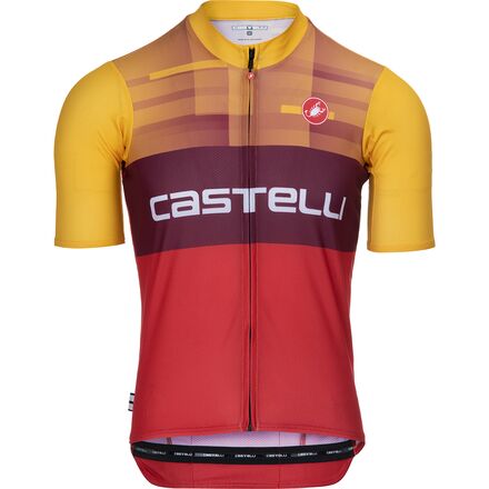 Castelli - A Bloc Limited Edition Jersey - Men's - Red/Bordeaux/Goldenrod