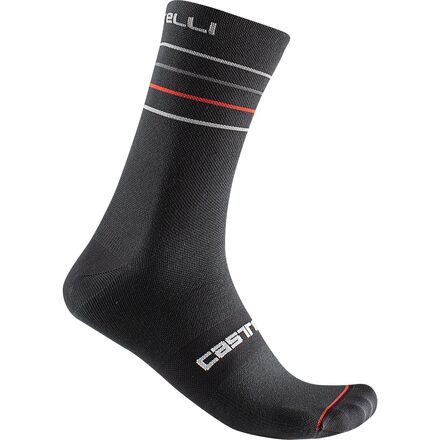 Castelli - Endurance 15 Sock - Black/Silver Gray/Red