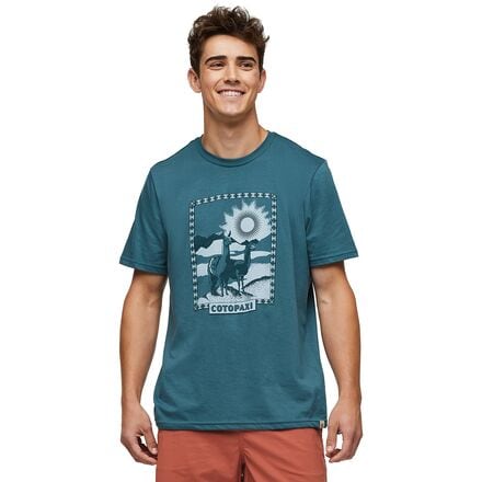 Cotopaxi - Llama Greetings Organic T-Shirt - Men's - Blue Spruce