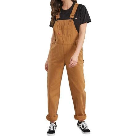 Dickies - Bib Relaxed Straight Overall - Women's - Rinsed Brown Duck