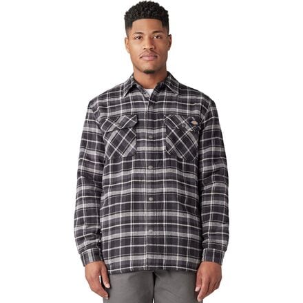 Dickies - Sherpa Lined Flannel Shirt - Men's - Charcoal Black Plaid
