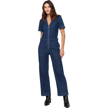 Performance Denim Short Sleeve Jumpsuit - Women's