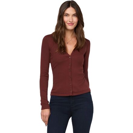 Ribbed Pima Fitted Button Down Top - Women's