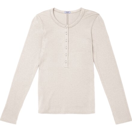 Ribbed Pima Long-Sleeve Henley Top - Women's
