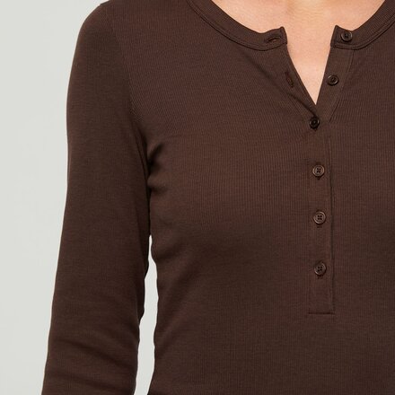 DU/ER - Ribbed Pima Long-Sleeve Henley Top - Women's