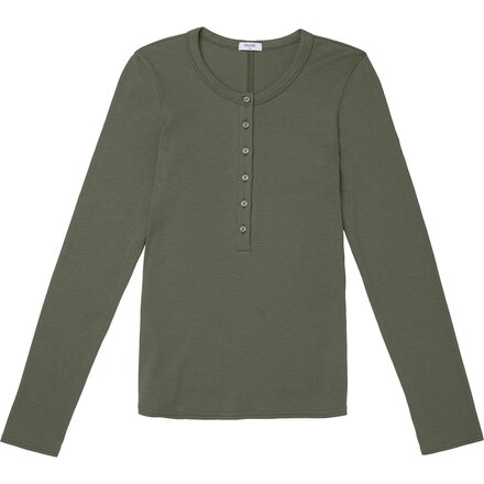 Ribbed Pima Long-Sleeve Henley Top - Women's
