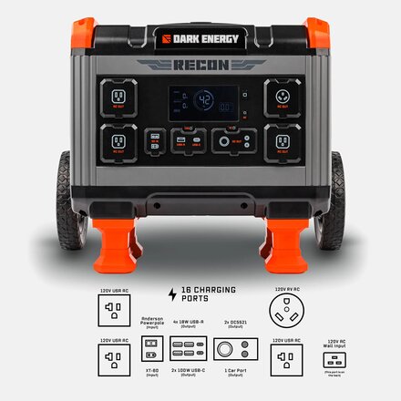Dark Energy - Recon 2000 Solar Generator 2016Wh, Aluminum Shell