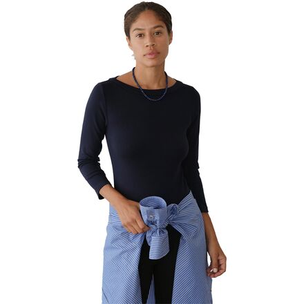 The Baby Rib Boat Neck Long-Sleeve Top - Women's