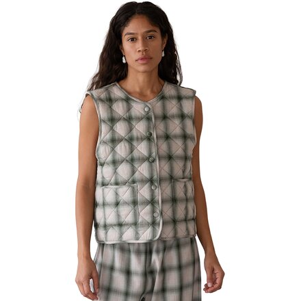The Quilted Plaid Flannel Vest - Women's