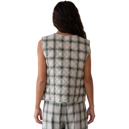 Donni - The Quilted Plaid Flannel Vest - Women's