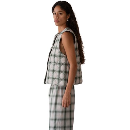 Donni - The Quilted Plaid Flannel Vest - Women's