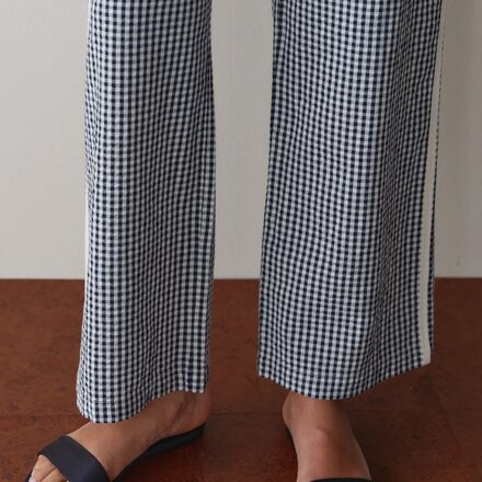 Donni - The Cotton Gingham Stripe Crop Pant - Women's
