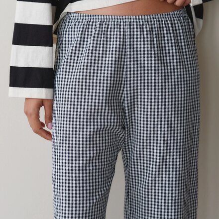 Donni - The Cotton Gingham Stripe Crop Pant - Women's