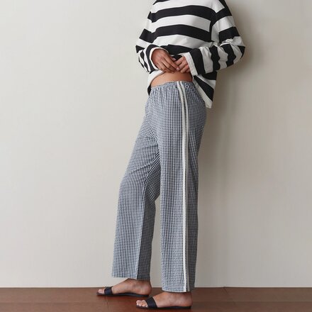Donni - The Cotton Gingham Stripe Crop Pant - Women's