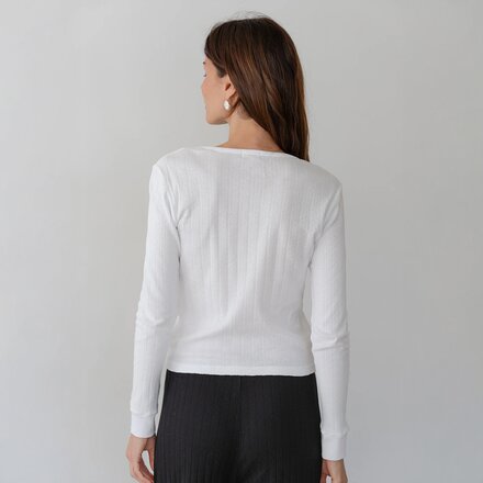 Donni - The Pointelle Long-Sleeve Top - Women's