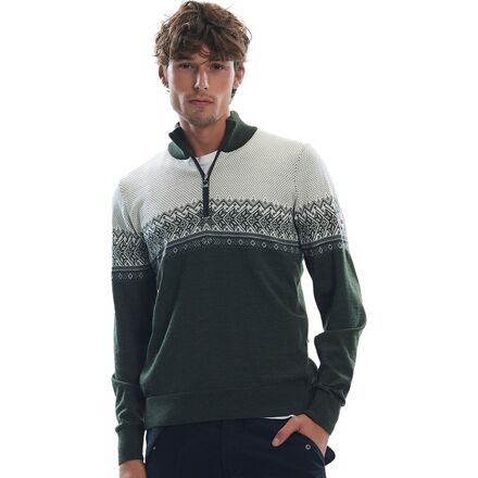 Dale of Norway - Hovden Sweater - Men's - Dark Green/Light Charcoal/ Smoke/Off White