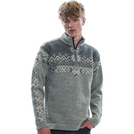 Dale of Norway - 140th Anniversary Sweater - Men's - Light Charcoal/Smoke/Off White