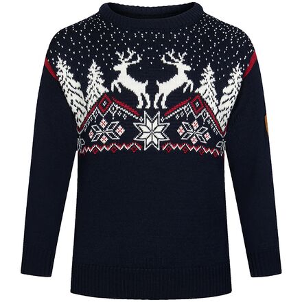 Dale of Norway - Dale Christmas Sweater - Kids' - Navy/Off White/Red Rose