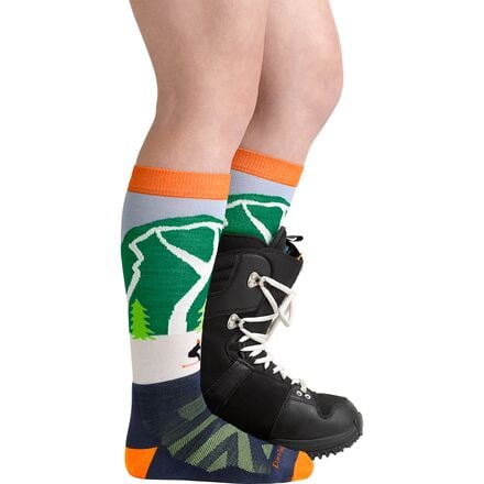 Darn Tough - Pow Cow OTC Midweight Cushion Sock - Kids' - Green