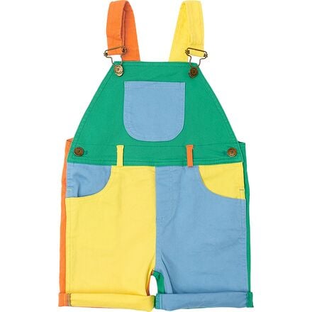 Dotty Dungarees - Colourblock Primary Short Overalls - Kids' - Primary