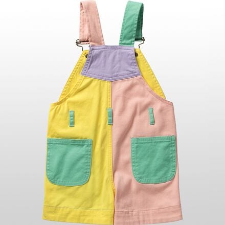 Dotty Dungarees - Colourblock Pastel Short Overalls - Toddlers'