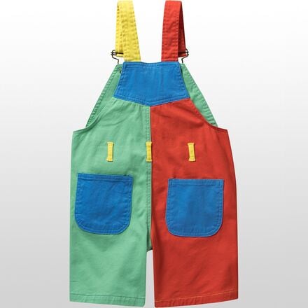 Dotty Dungarees - Colourblock Primary Short Overalls - Toddlers'