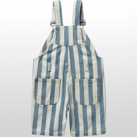 Dotty Dungarees - Faded Stonewash Stripe Short Overalls - Toddlers'