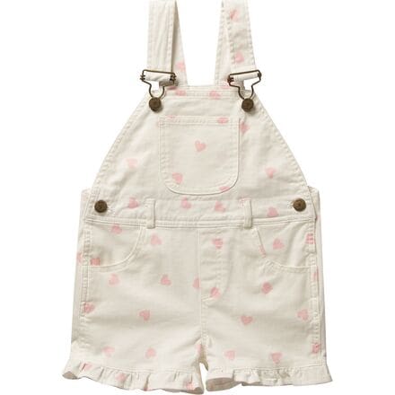 Dotty Dungarees - Pink Heart Frill Short Overalls - Infants' - Pink