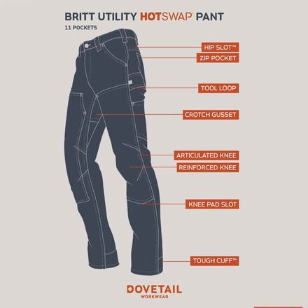 Dovetail Workwear - Britt Utility HotSwap Stretch Denim Pant - Women's