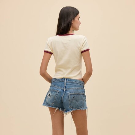 DAYDREAMER - Great Smoky Mtns Contrast Slim Ringer T-Shirt - Women's