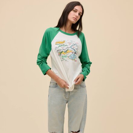 DAYDREAMER - Map Of Nowhere Oversized Raglan Long-Sleeve Top - Women's