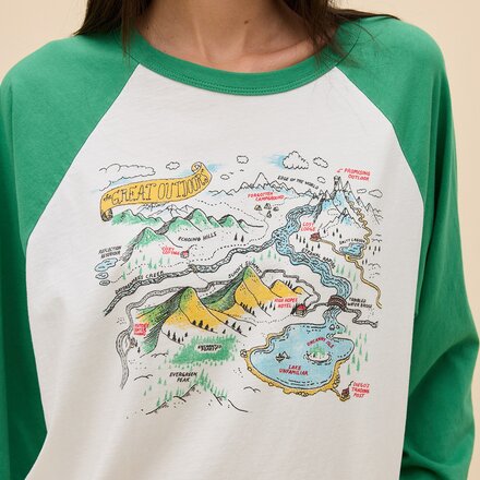 DAYDREAMER - Map Of Nowhere Oversized Raglan Long-Sleeve Top - Women's