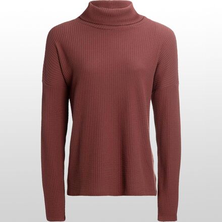 Dylan - Solid Waffle Cowl Neck Top - Women's