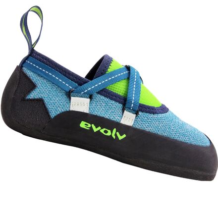 Evolv - Venga Climbing Shoe - Kids' - Blue/Neon Green