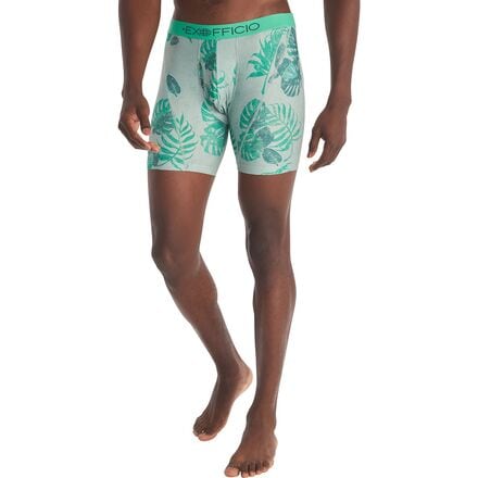 ExOfficio - Give-N-Go Sport 2.0 6in Boxer Brief - Men's - Holly Green Royal Palm